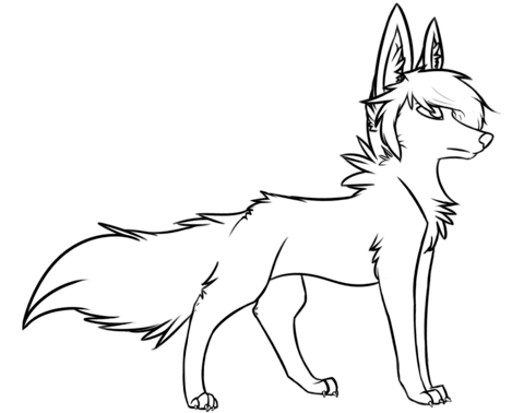 Stylish Wolf Coloring Page